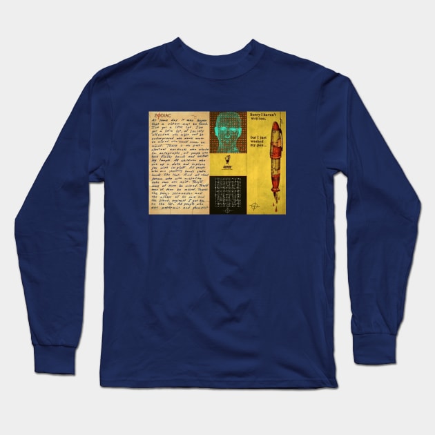 Zodiac Killer- The 340 Little List 'Collage' Design Long Sleeve T-Shirt by Beanietown Media Designs